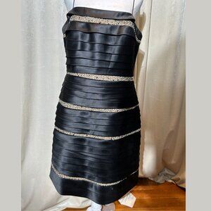 Camille La‎ Vie Black Beaded Evening Gown - Size 14